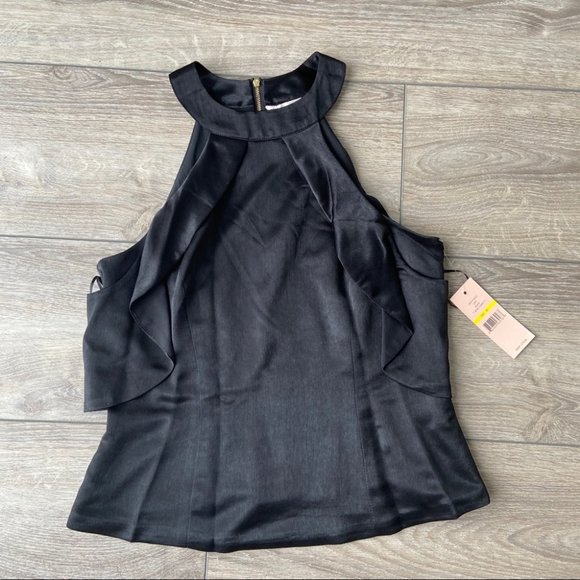 NWT NANETTE Lepore Satin Cold Shoulder Blouse - Picture 3 of 11